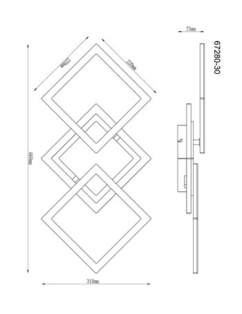 Kerry plafoniera metallo nero satinato LED IP20 Kerry plafoniera metallo nero satinato LED IP20