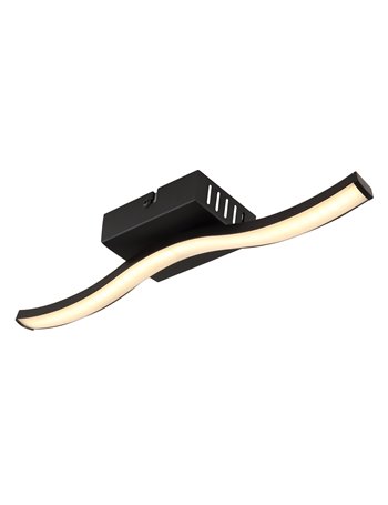 Tyler plafoniera plastica nero satinato LED IP20