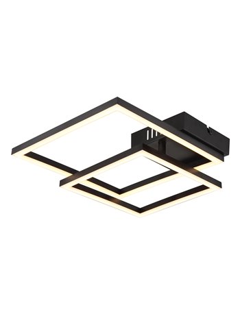 Tyler plafoniera plastica nero satinato LED IP20