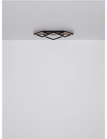 Tyler plafoniera plastica nero satinato LED IP20