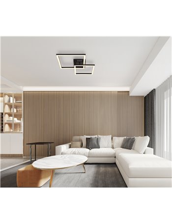 Tyler plafoniera plastica nero satinato LED IP20