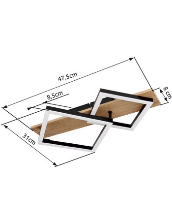 Beatrix plafoniera metallo nero satinato LED IP20