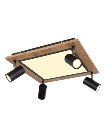 Ulla plafoniera metallo nero satinato LED IP20