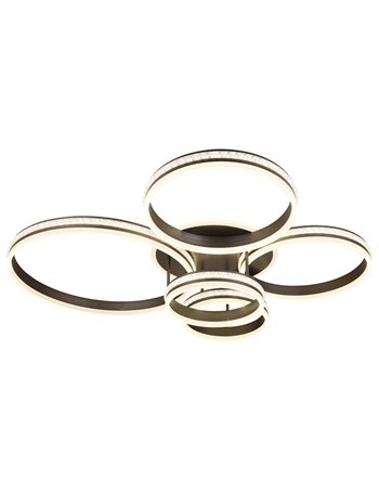 Grouni plafoniera metallo color titanio spazzolato LED IP20