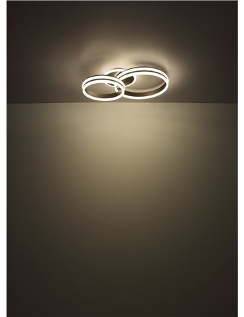 Grouni plafoniera metallo color titanio spazzolato LED IP20