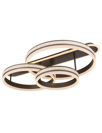 Grouni plafoniera metallo color titanio spazzolato LED IP20