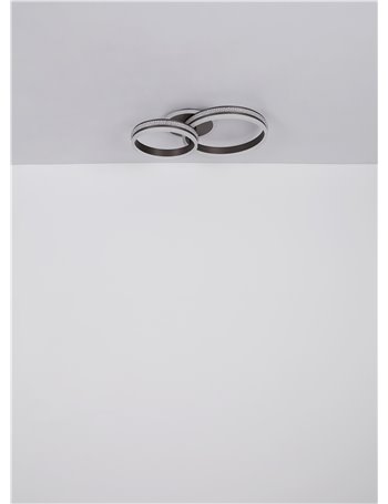 Grouni plafoniera metallo color titanio spazzolato LED IP20