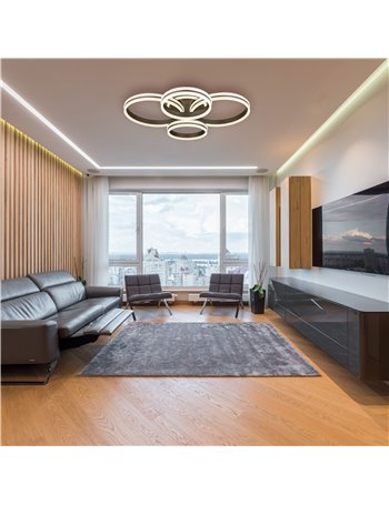 Grouni plafoniera metallo color titanio spazzolato LED IP20