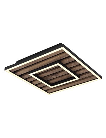 Woody plafoniera metallo nero satinato LED IP20