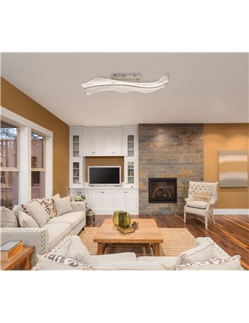 Saque plafoniera metallo nichel satinato LED IP20