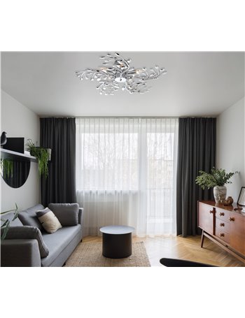 Flash plafoniera metallo cromato 5x E14 IP20