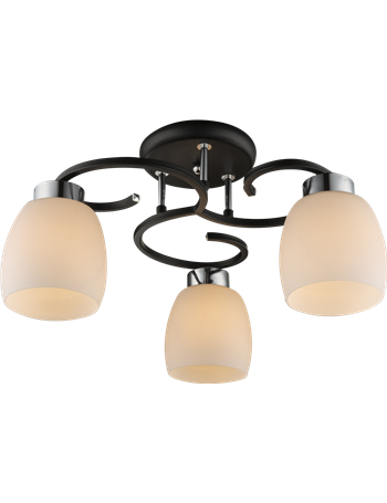 Pessoa iv plafoniera metallo nero 3x E27 IP20