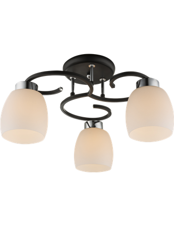 Pessoa iv plafoniera metallo nero 3x E27 IP20