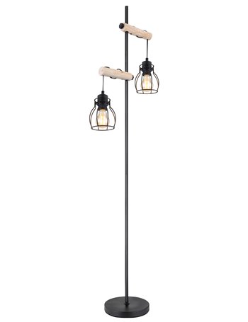 Mina Piantana metallo nero satinato 2x E27