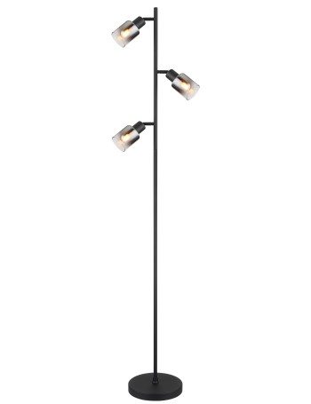 Hubertus Piantana metallo nero satinato 3x E14