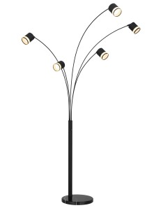 Lucero Piantana metallo nero satinato 5x GX53 LED