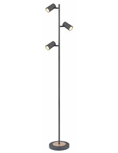 Robby Piantana metallo grafite 3x GU10 LED