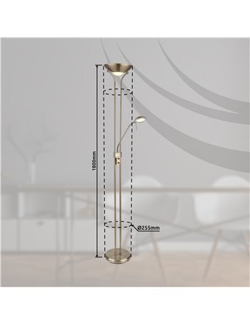 Leonas piantana metallo ottone antico LED