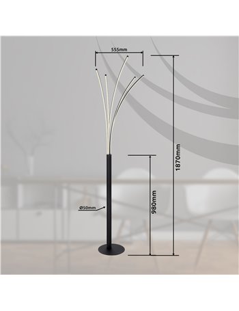 Bizzy Piantana metallo nero satinato LED