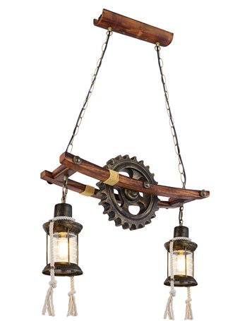 Abella lampada a sospensione metallo color ottone  2x e27