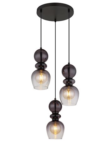 Clarity lampada a sospensione metallo nero satinato  3x e27