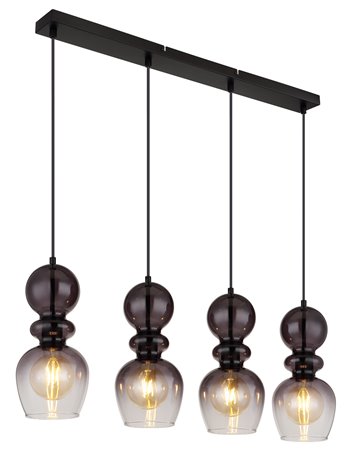 Clarity lampada a sospensione metallo nero satinato  4x e27