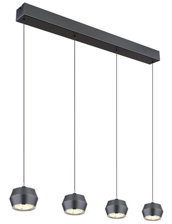 Marthy lampada a sospensione metallo grigio satinato  led