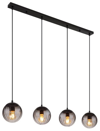 Dallerta lampada a sospensione metallo nero satinato  4x e27