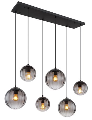 Dallerta lampada a sospensione metallo nero satinato  6x e27
