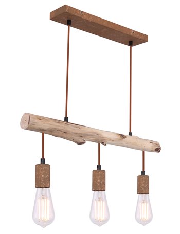 Jakob lampada a sospensione metallo color ruggine  3x e27