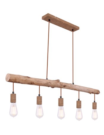 Jakob lampada a sospensione metallo color ruggine  5x e27
