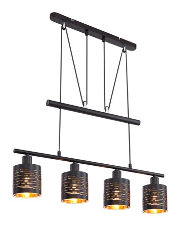 Tunno lampada a sospensione metallo nero  4x led e14