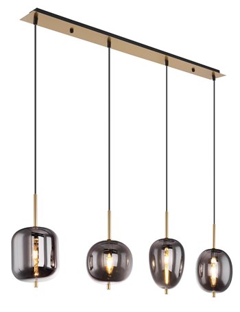 Blacky i lampada a sospensione metallo color ottone  4x e14