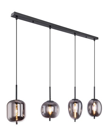Blacky lampada a sospensione metallo nero  4x e14