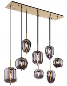 Blacky i lampada a sospensione metallo color ottone  8x e14