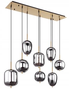 Blacky i lampada a sospensione metallo color ottone  8x e14 2