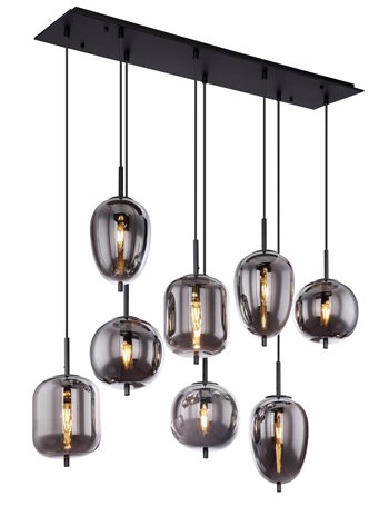 Blacky lampada a sospensione metallo nero  8x e14
