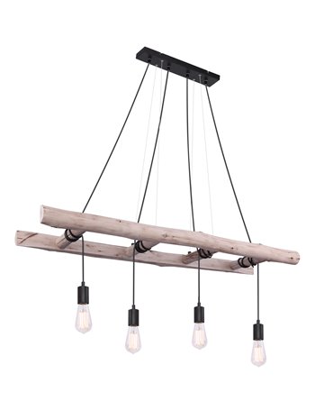 Irmgard lampada a sospensione legno color naturale  4x e27