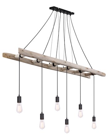 Irmgard lampada a sospensione legno color naturale  6x e27