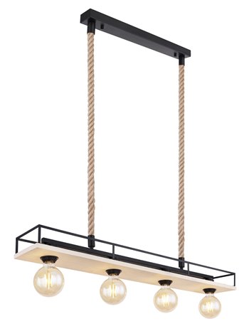 Trixi lampada a sospensione metallo nero satinato  4x e27