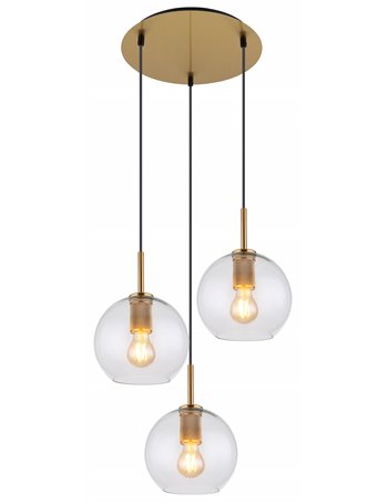 Adara lampada a sospensione metallo color ottone  3x e27