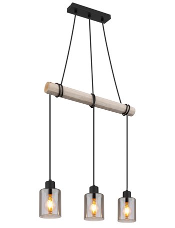 Hadera lampada a sospensione metallo nero satinato  3x e27