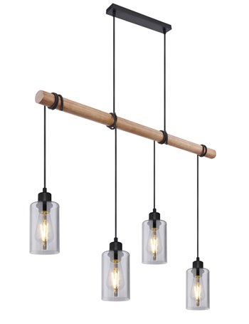 Hadera lampada a sospensione metallo nero satinato  4x e27