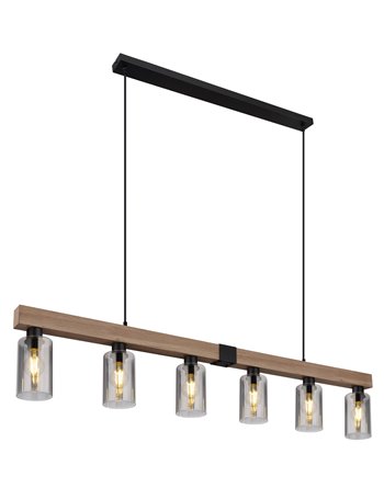 Hadera lampada a sospensione metallo nero satinato  6x e27