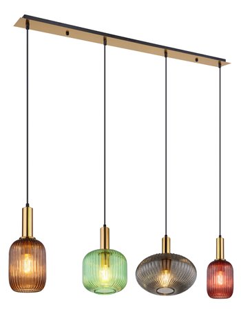 Normy lampada a sospensione metallo color ottone  4x e27
