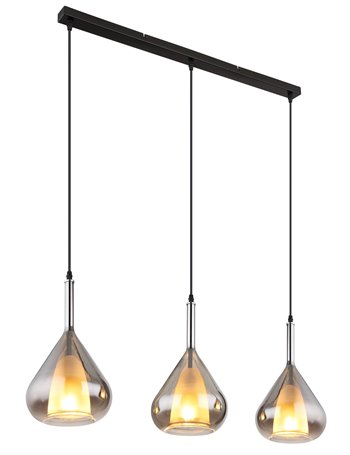 Geeky lampada a sospensione metallo nero satinato  3x e27
