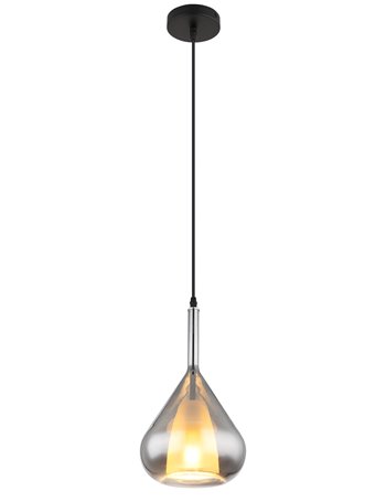Geeky lampada a sospensione metallo nero satinato  1x e27