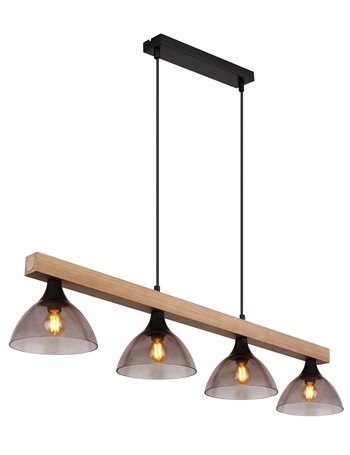 Lindi lampada a sospensione metallo nero satinato  4x e14