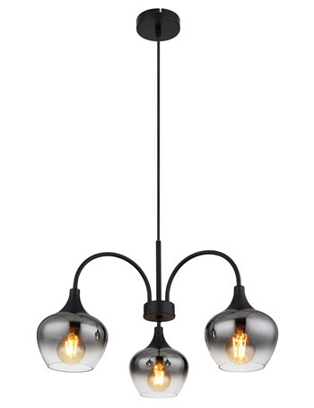Maxy lampada a sospensione metallo nero satinato  3x e27