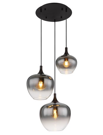 Maxy lampada a sospensione metallo nero satinato  3x e27